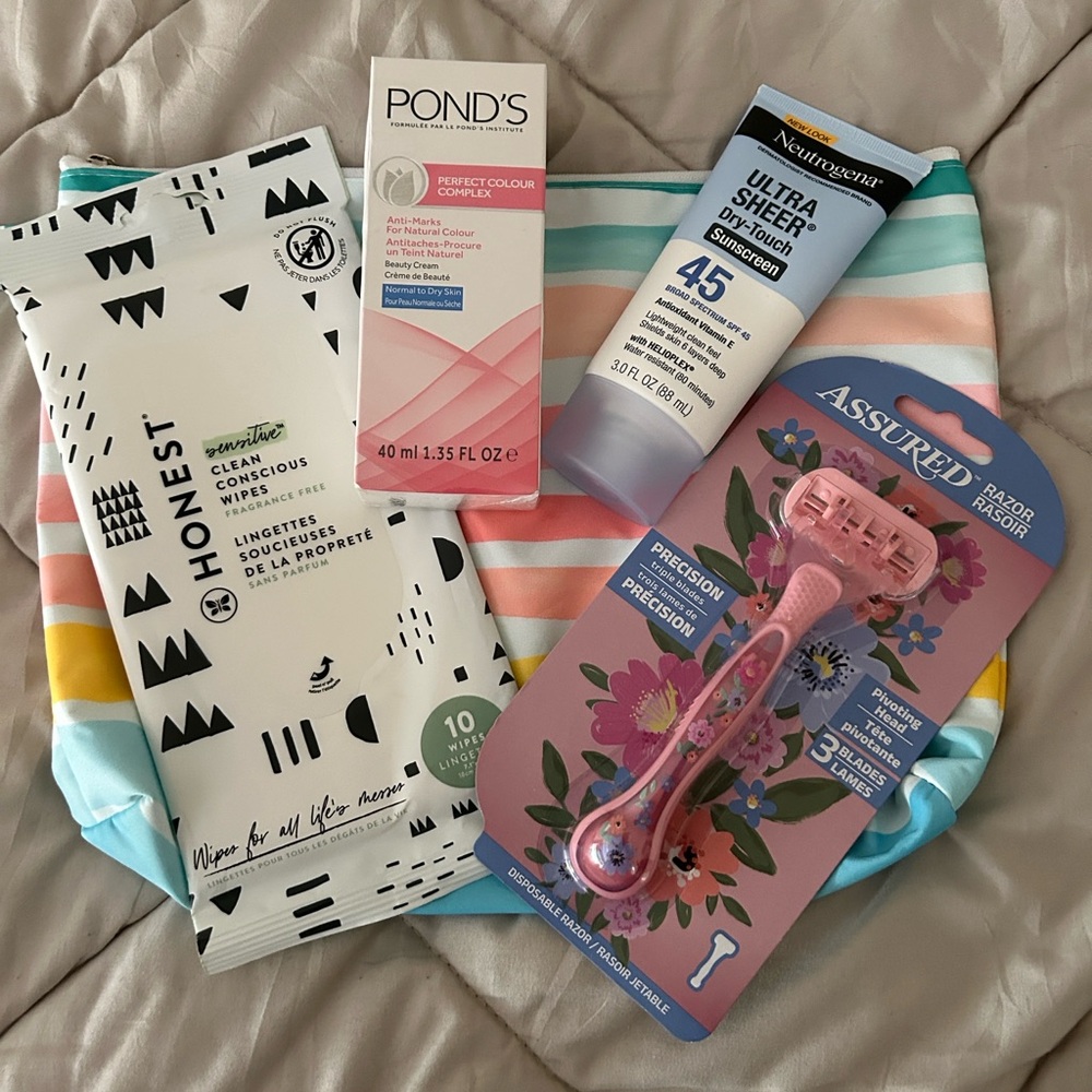 Bundle Cosmetic Bag with Skincare and Beauty Products